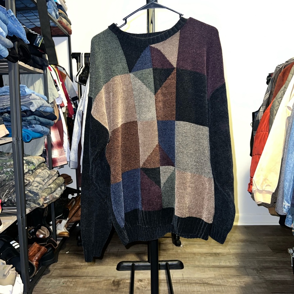 JF J.Ferrar Men's Colorblock Crewneck Sweater